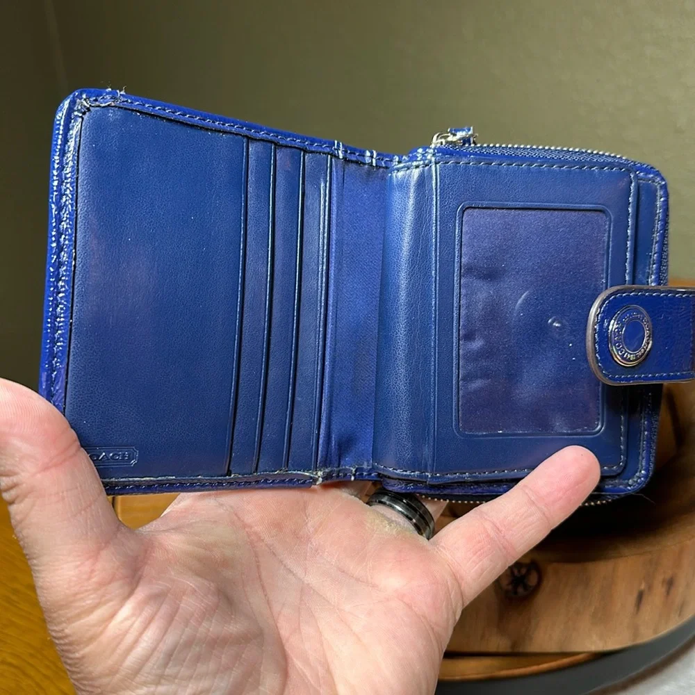 COACH Signature Tartan Snap Wallet